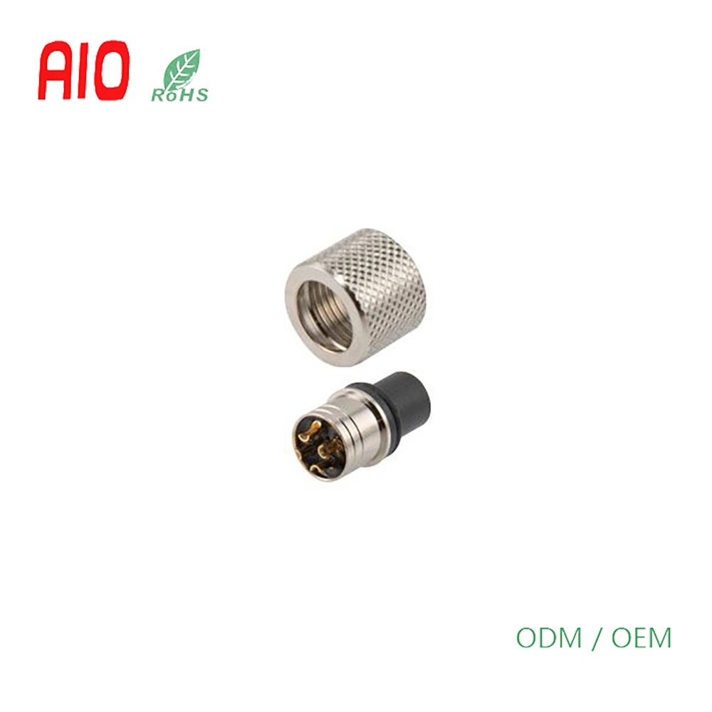 Shielded Female M12 4 Pin 5 Position a-Code Circular Connector Fakra Waterproof Auto Connector for Factory Fieldbus Material Handling Sensor and Actuators