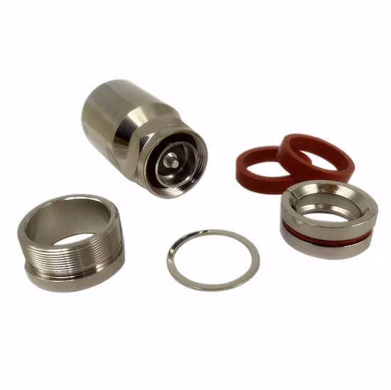 Conector de abrazadera macho DIN coaxial 7/16 RF para cable alimentador de espuma de 7/8