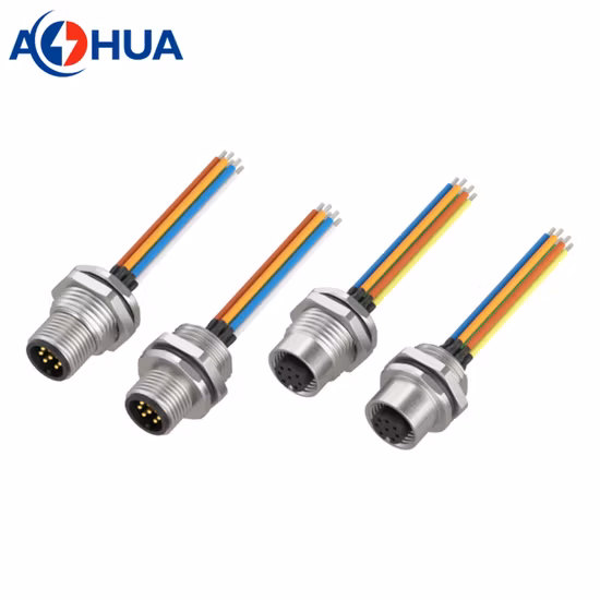 Blindado Hembra M12 4 Pines 5 Posiciones a